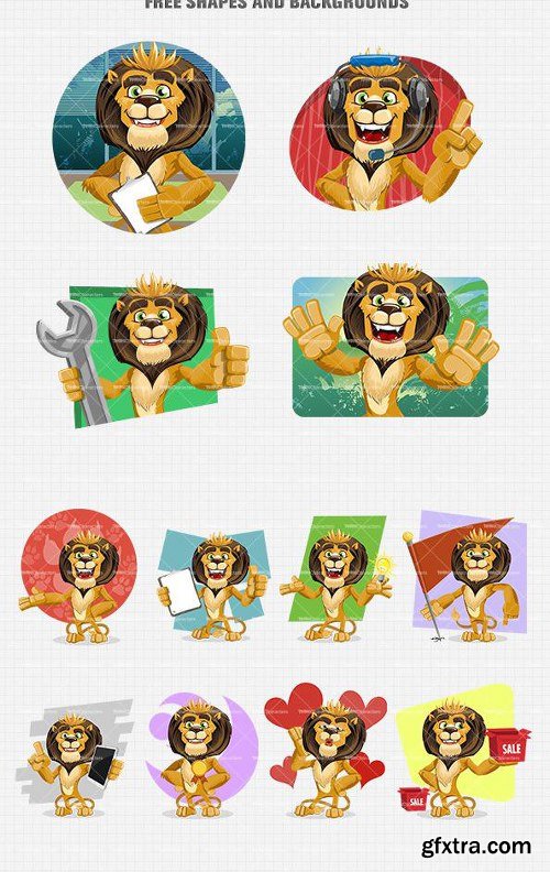 Cute Lion Cartoon Character