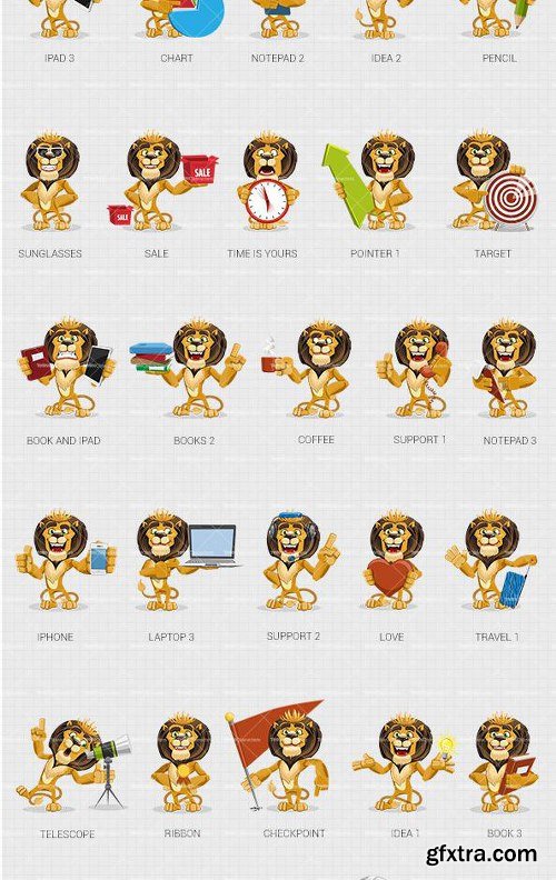 Cute Lion Cartoon Character