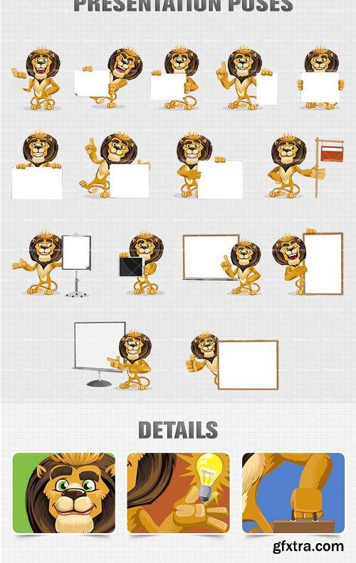 Cute Lion Cartoon Character