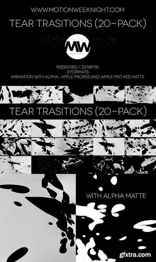 Videohive Tear Transitions (Pack of 20) 6267581