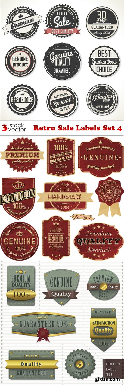 Vectors - Retro Sale Labels Set 4