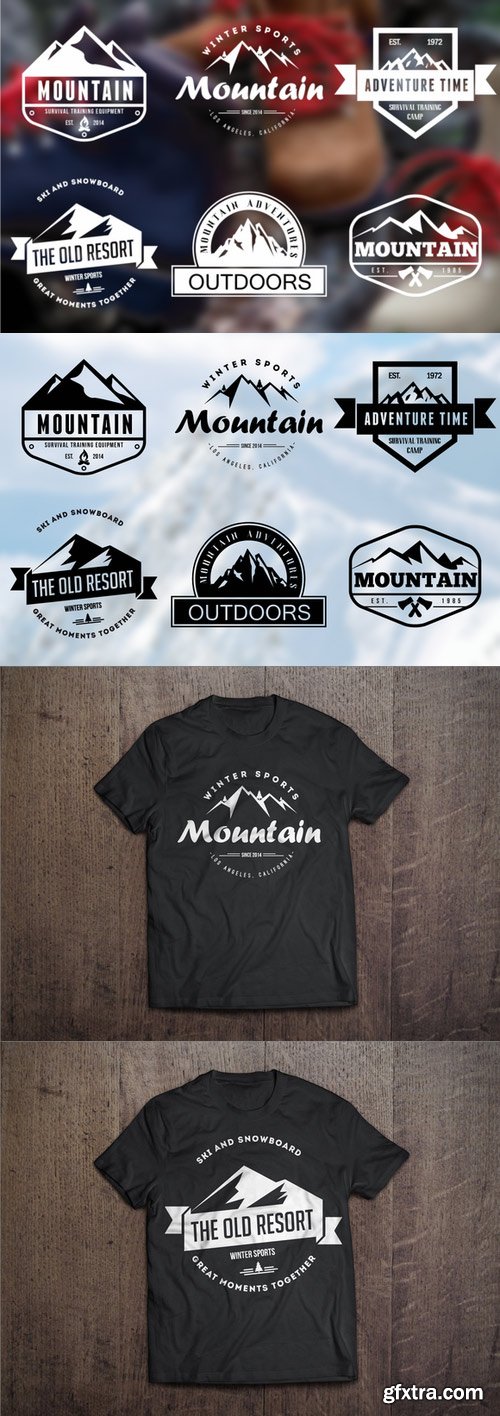 CM - Mountain Vintage Badges 79943