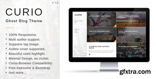 ThemeForest - Curio v1.0 - Responsive Minimal Ghost Theme - 11259436