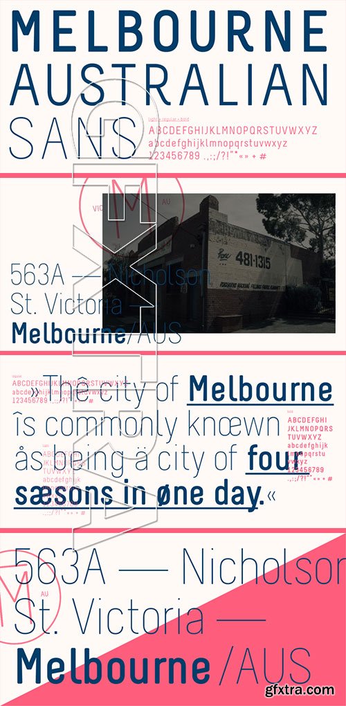 Melbourne - Sans-Serif with a Modern Touch 3xOTF $50