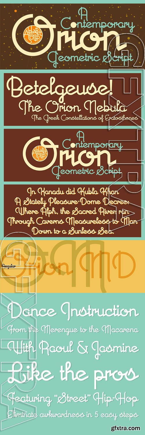 Orion MD - Geometric, Connecting Script, Timeless OTF $45