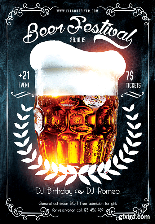 Beer Festival 2 Flyer PSD Template + Facebook Cover