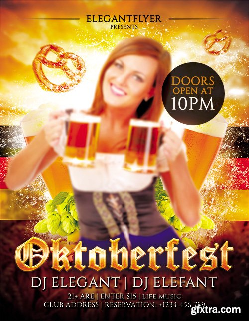 Oktoberfest Flyer PSD Template + Facebook Cover