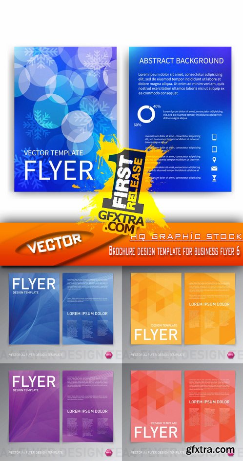 Stock Vector - Brochure design template for business flyer 6