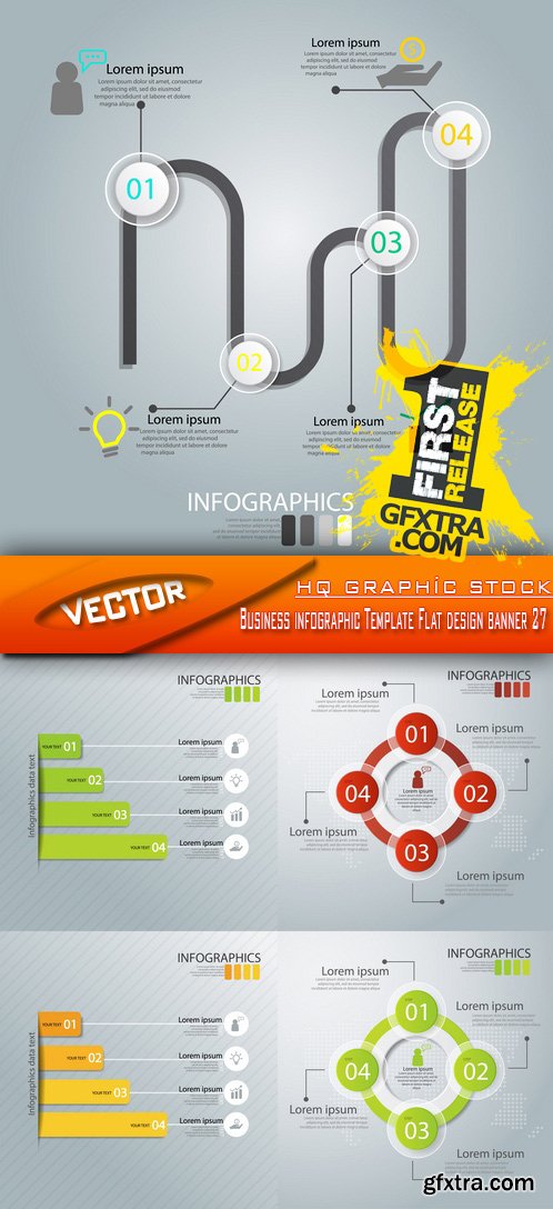 Stock Vector - Business infographic Template Flat design banner 27