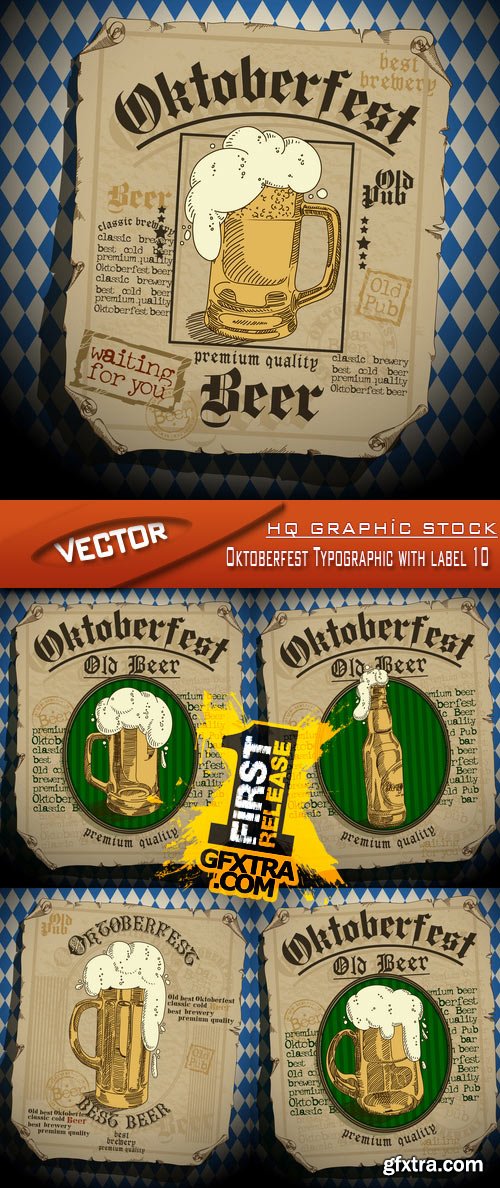 Stock Vector - Oktoberfest Typographic with label 10