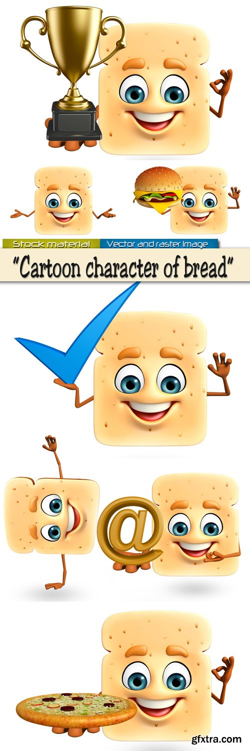 Cartoon character of bread