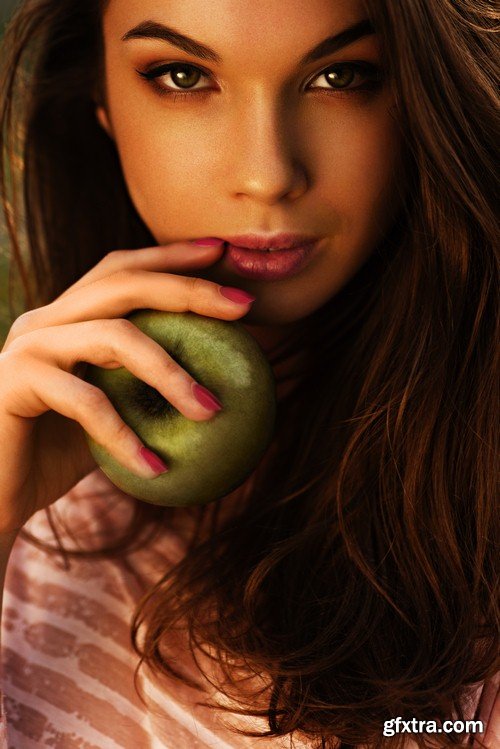 Girl with apple