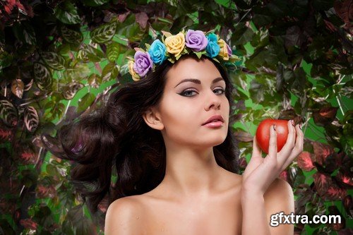 Girl with apple