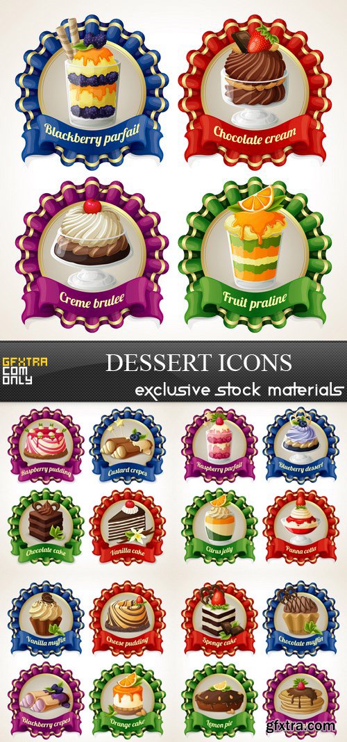 Dessert icons - 5 UHQ JPEG