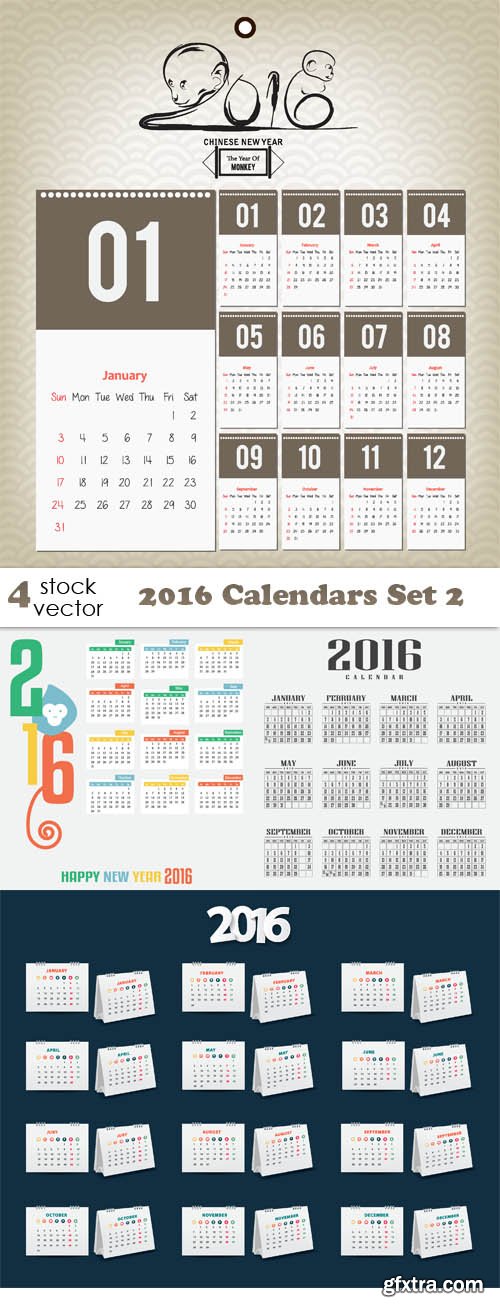 Vectors - 2016 Calendars Set 2