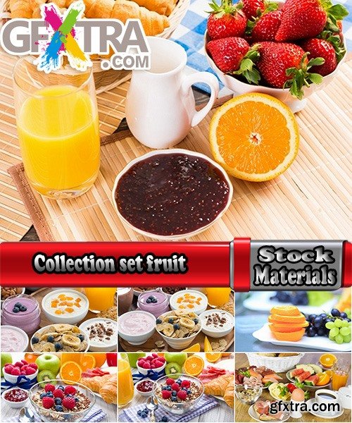 Collection set fruit juice vegetable fresh fruit salad grapes orange berry 25 HQ Jpeg