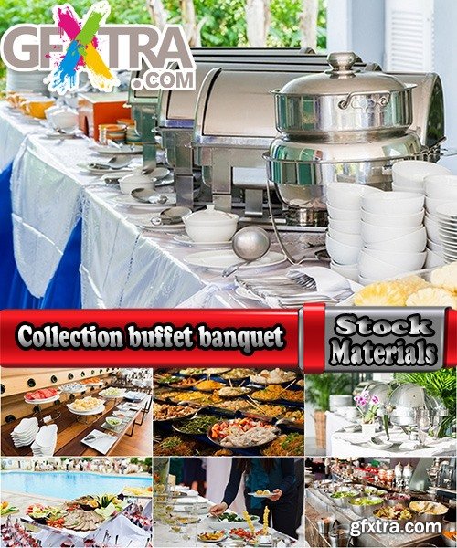 Collection buffet banquet set meal a selection of dishes with food 25 HQ Jpeg