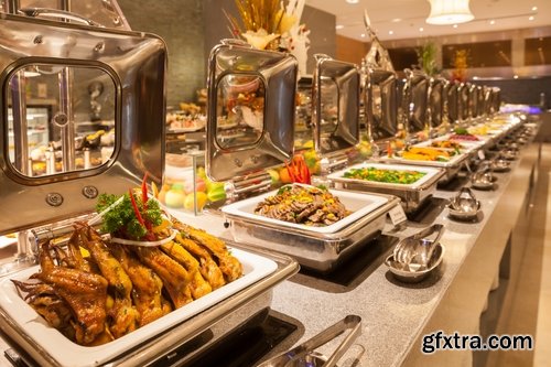 Collection buffet banquet set meal a selection of dishes with food 25 HQ Jpeg