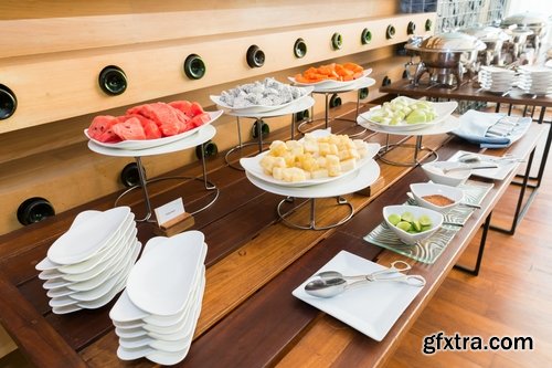 Collection buffet banquet set meal a selection of dishes with food 25 HQ Jpeg