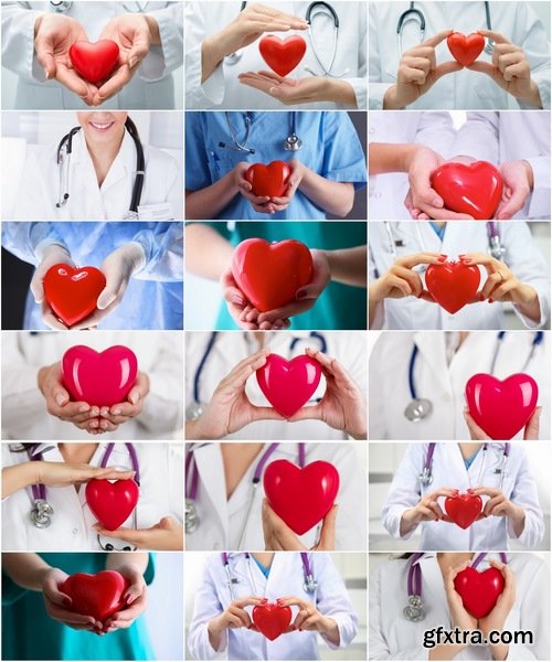 Collection of doctor nurse with a toy plastic heart 25 HQ Jpeg