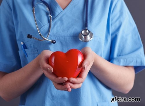 Collection of doctor nurse with a toy plastic heart 25 HQ Jpeg