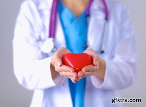 Collection of doctor nurse with a toy plastic heart 25 HQ Jpeg