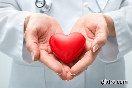 Collection of doctor nurse with a toy plastic heart 25 HQ Jpeg