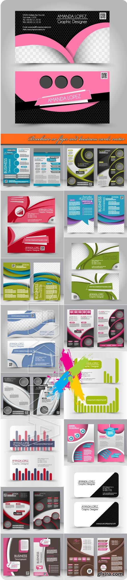 Brochure or flyer and business cards vector