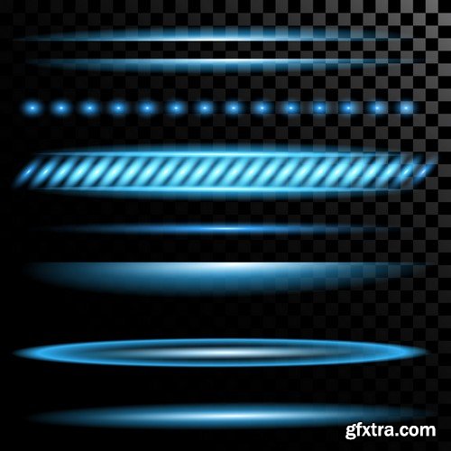 Stock Vectors - Vector set of glow light effect stars bursts with sparkles 2, 38xEPS