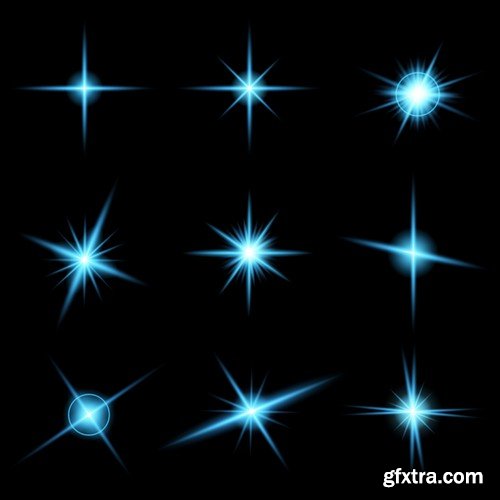 Stock Vectors - Vector set of glow light effect stars bursts with sparkles 2, 38xEPS