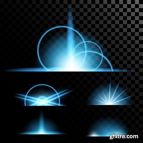 Stock Vectors - Vector set of glow light effect stars bursts with sparkles 2, 38xEPS