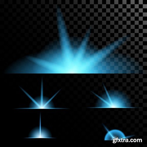 Stock Vectors - Vector set of glow light effect stars bursts with sparkles 2, 38xEPS