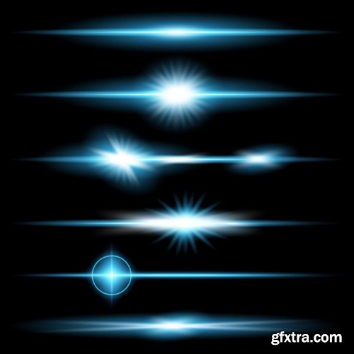 Stock Vectors - Vector set of glow light effect stars bursts with sparkles 2, 38xEPS