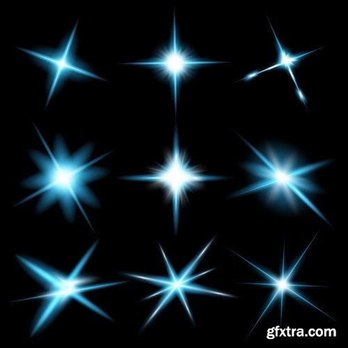 Stock Vectors - Vector set of glow light effect stars bursts with sparkles 2, 38xEPS