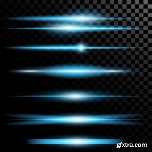 Stock Vectors - Vector set of glow light effect stars bursts with sparkles 2, 38xEPS