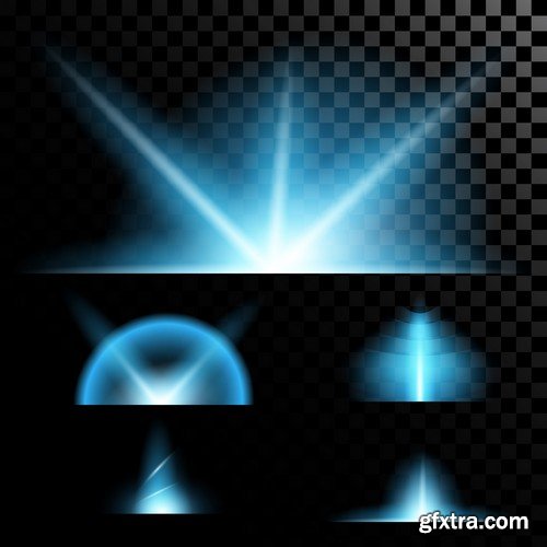 Stock Vectors - Vector set of glow light effect stars bursts with sparkles 2, 38xEPS