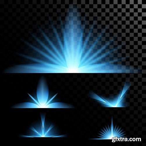 Stock Vectors - Vector set of glow light effect stars bursts with sparkles 2, 38xEPS