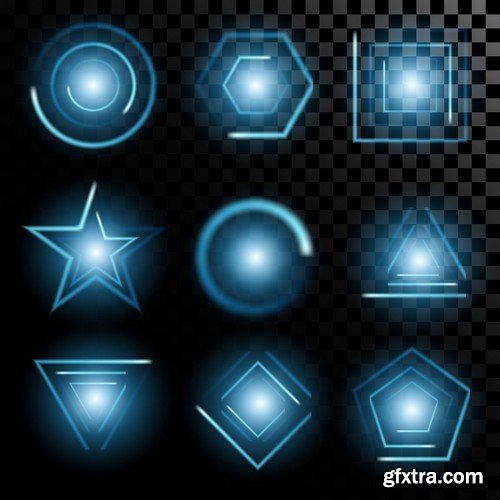 Stock Vectors - Vector set of glow light effect stars bursts with sparkles 2, 38xEPS