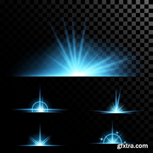 Stock Vectors - Vector set of glow light effect stars bursts with sparkles 2, 38xEPS