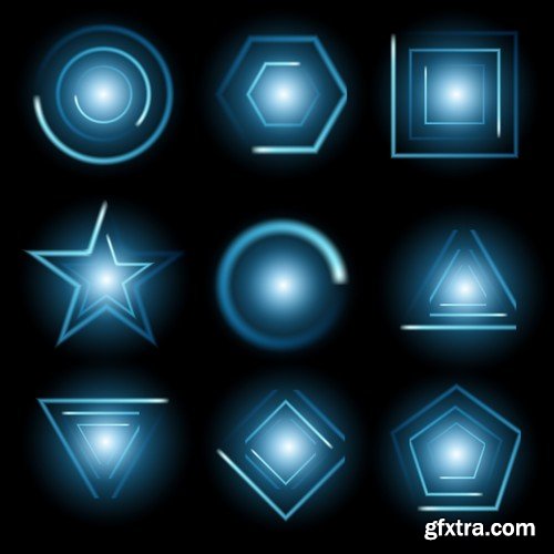 Stock Vectors - Vector set of glow light effect stars bursts with sparkles 2, 38xEPS