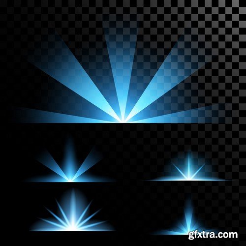 Stock Vectors - Vector set of glow light effect stars bursts with sparkles 2, 38xEPS