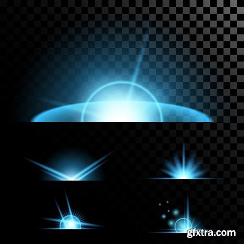 Stock Vectors - Vector set of glow light effect stars bursts with sparkles 2, 38xEPS