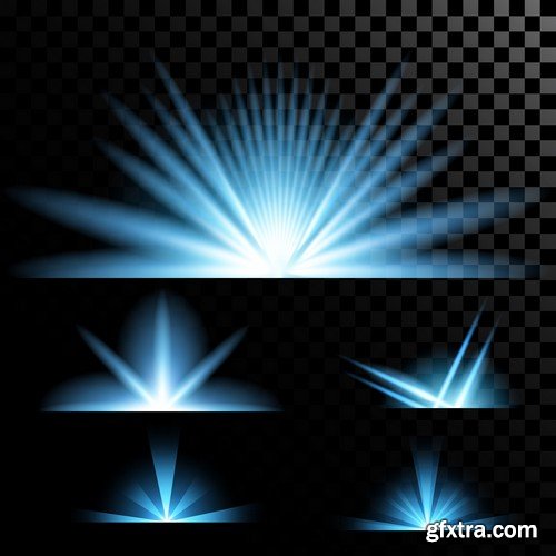 Stock Vectors - Vector set of glow light effect stars bursts with sparkles 2, 38xEPS