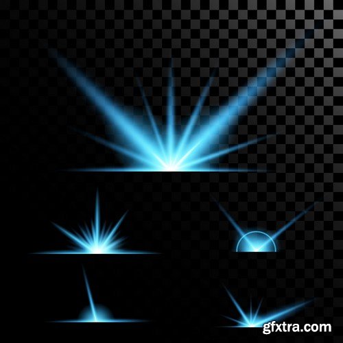 Stock Vectors - Vector set of glow light effect stars bursts with sparkles 2, 38xEPS