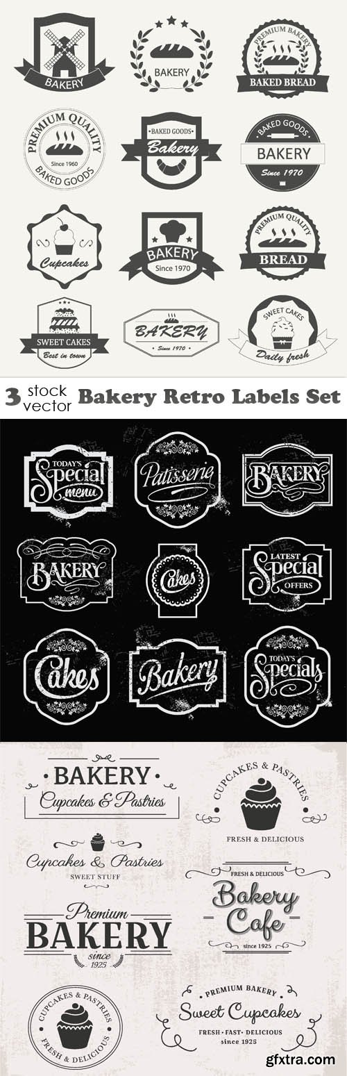 Vectors - Bakery Retro Labels Set