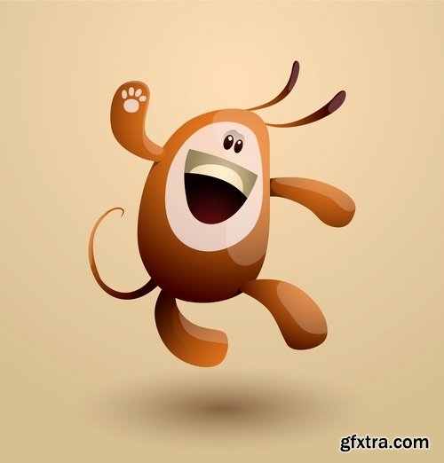 Collection of vector character picture funny monster alien beast 25 EPS