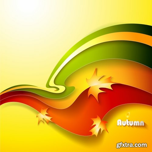 Collection of vector autumn background is a picture poster flyer banner leaf tree #4-25 EPS