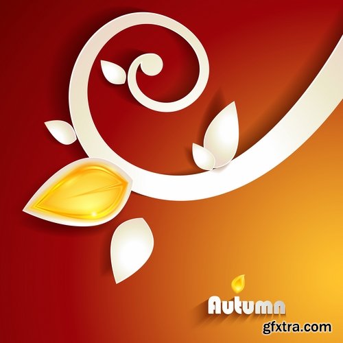 Collection of vector autumn background is a picture poster flyer banner leaf tree #4-25 EPS