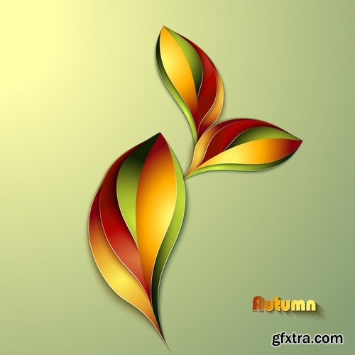 Collection of vector autumn background is a picture poster flyer banner leaf tree #4-25 EPS