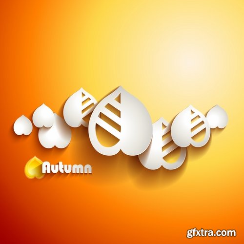 Collection of vector autumn background is a picture poster flyer banner leaf tree #4-25 EPS